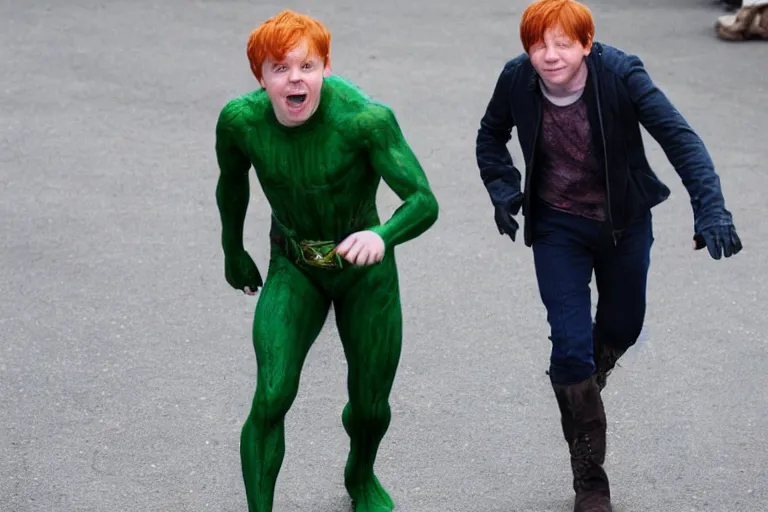 Image similar to Rupert Grint as The Green Goblin