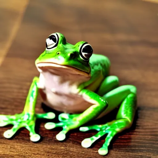 Image similar to frog emerging from yogurt