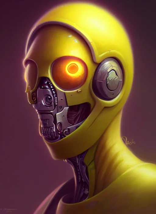 Prompt: anthromorphic lemon cyborg, diffuse lighting, fantasy, highly detailed, photorealistic, digital painting, artstation, illustration, concept art, smooth, sharp focus, in the style of tom bagshaw