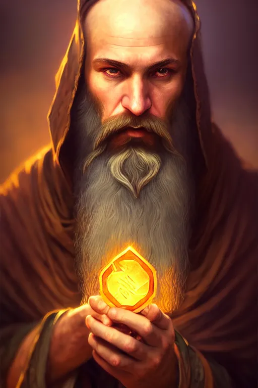 Image similar to photography alexey gurylev, male merchant, long beard, mysterious, deep focus, d & d, fantasy, complex, elegant, highly detailed, digital painting, artstation, concept art, matte, clear focus, illustration, hearthstone, artgerm art, greg rutkovsky and alphonse mucha, perfect hands