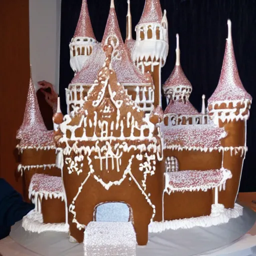 Image similar to gingerbread house castle, by walt disney