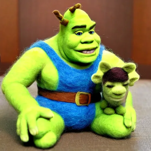 Image similar to shrek needle felted + needle felting art