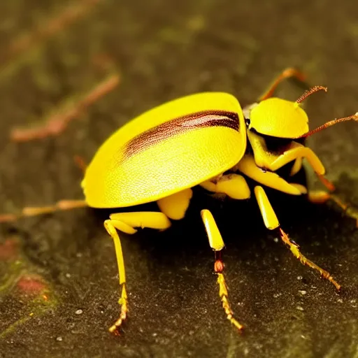 Image similar to “a pink and yellow bug on lemon 4k”