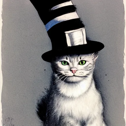 Prompt: Cat in the Hat, by Stephen Gammell