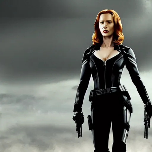 Image similar to emily blunt as black widow