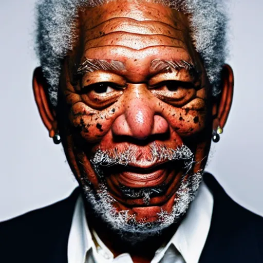 Image similar to morgan freeman meeting morgan freeman, 4 k, sharp focus