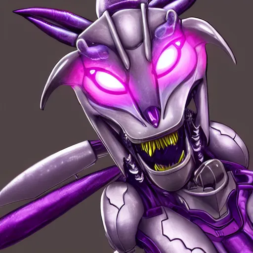 Prompt: detailed mawshot of a beautiful stunning anthropomorphic hot robot mecha female dragon, silver sharp streamlined armor, detailed maw, glowing Purple LED eyes, dragon art, furry art, vore, furaffinity, DeviantArt, Eka's Portal, G6