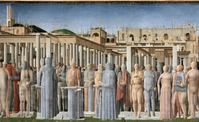 Prompt: the ideal city by piero della francesca