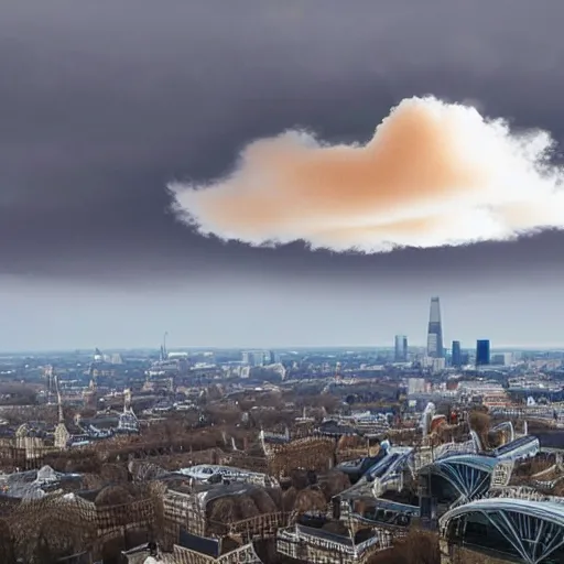 Prompt: Photo of a Mushroom cloud over London