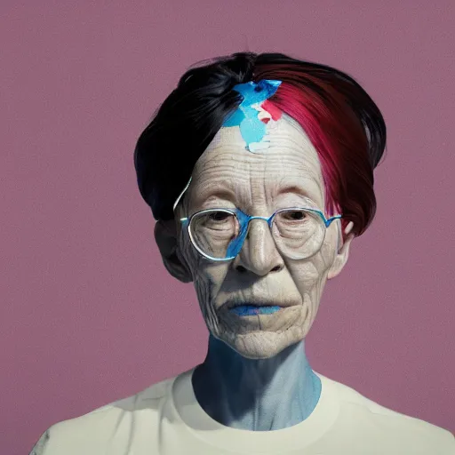 Prompt: abstract 3d female portrait age 93 by james jean and Jason Chan, rendering, redshift, octane