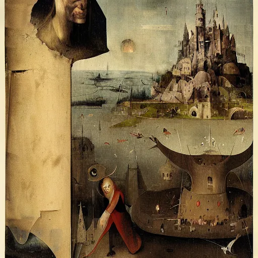 Prompt: portrait of the joker, drama, chaos matte painting by hieronymus bosch and zidislaw beksinsky