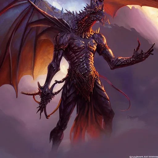 Image similar to a fantasy dragon, magic the gathering, detailed, artstation