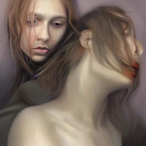 Image similar to depression, by aleksander rostov, digital oil painting, detailed and complex, brushstrokes, ethereal, surreal, 8 k