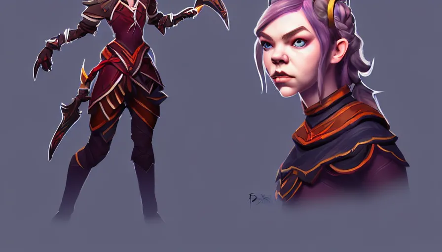 Image similar to portrait of anya taylor - joy as dota 2 game character, symmetrical, dota 2 concept art, character design by moby francke and drew wolf, artstation trending, sense of awe