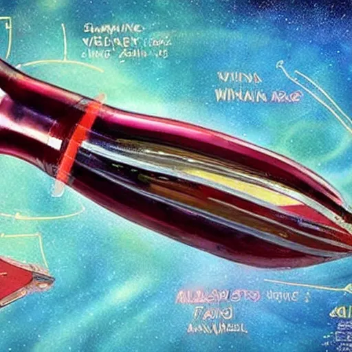 Image similar to A starship inspired by a wine bottle, top post of all time on /r/ImaginaryTechnology subreddit