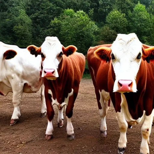 Prompt: 21 cows savagely dancing