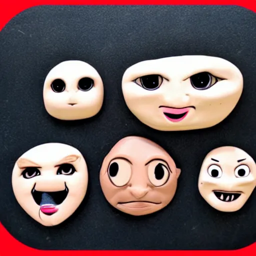 Image similar to cute clay cartoon face expressions