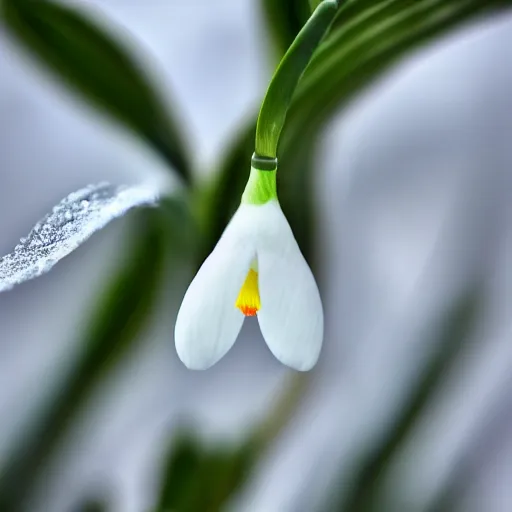 Image similar to a snowdrop, macro shot