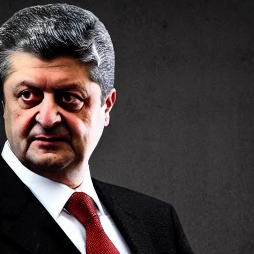 Image similar to Petro Poroshenko as the American Psycho, cinematic still