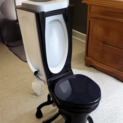 Image similar to gaming chair as toilet