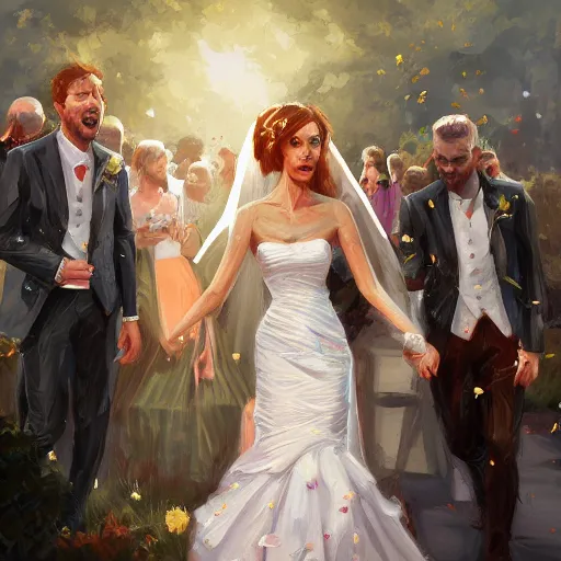 Prompt: stop the wedding, digital painting, ultradetailed, artstation, oil painting, ultradetailed, artstation