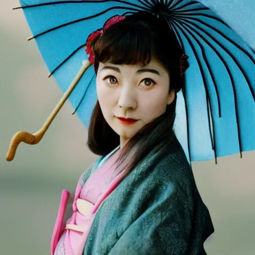 Prompt: rowan atkinson dressed as a traditional korean woman with an umbrella, cinematic shot, dynamic lighting, close up, impressive winning photo, pastel colors