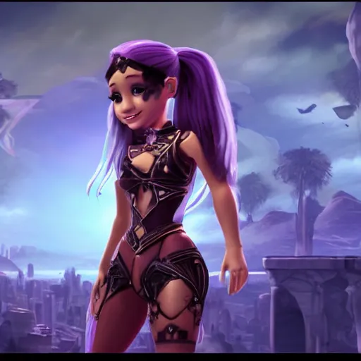 Prompt: a screenshot of ariana grande in the video game guild wars. 3 d rendering. unreal engine. amazing likeness. very detailed. cartoon caricature