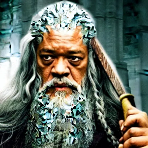 Image similar to Laurence Fishburne as Gandalf