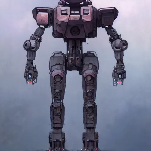 Image similar to character concept art of a gun dam mech robot, depth of field background, artstation, award - winning realistic sci - fi concept art by jim burns and greg rutkowski, beksinski, a concept art masterpiece, pastel color palette, james gilleard, bruegel, alphonse mucha, and yoshitaka amano.