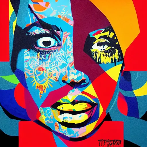 Image similar to portrait by Tristan Eaton