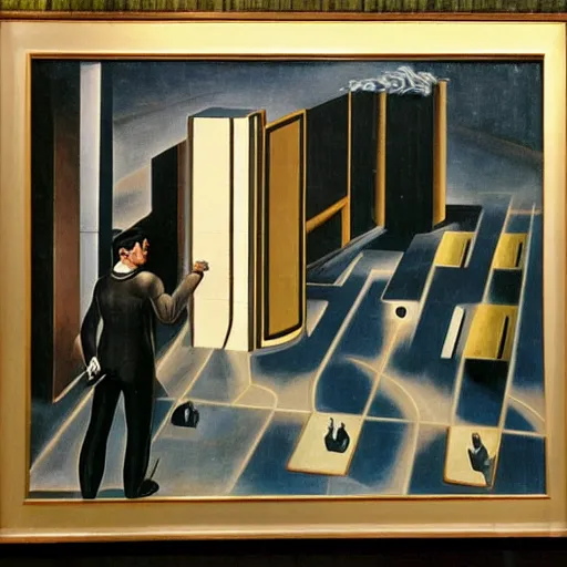 Prompt: A Giorgio De Chirico painting of Orson Welles