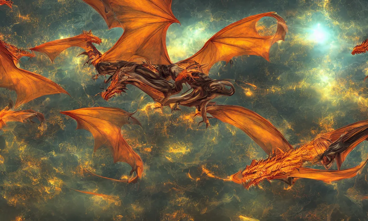 Prompt: fall, dragons ripping space, forested hills and interconnected high speed rails, digital art, 3 d illustration, transparent backround