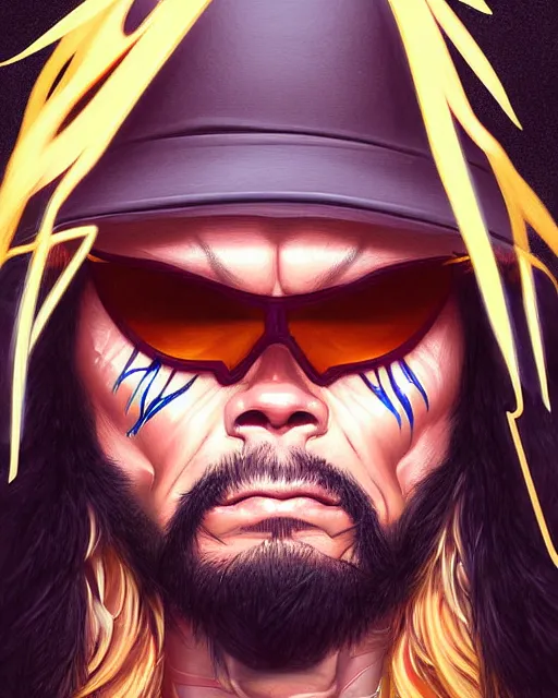 Image similar to digital art, portrait of tears rolling down the face of randy macho man savage by james jean, by ross tran, ultra detailed, character design, concept art, trending on artstation,