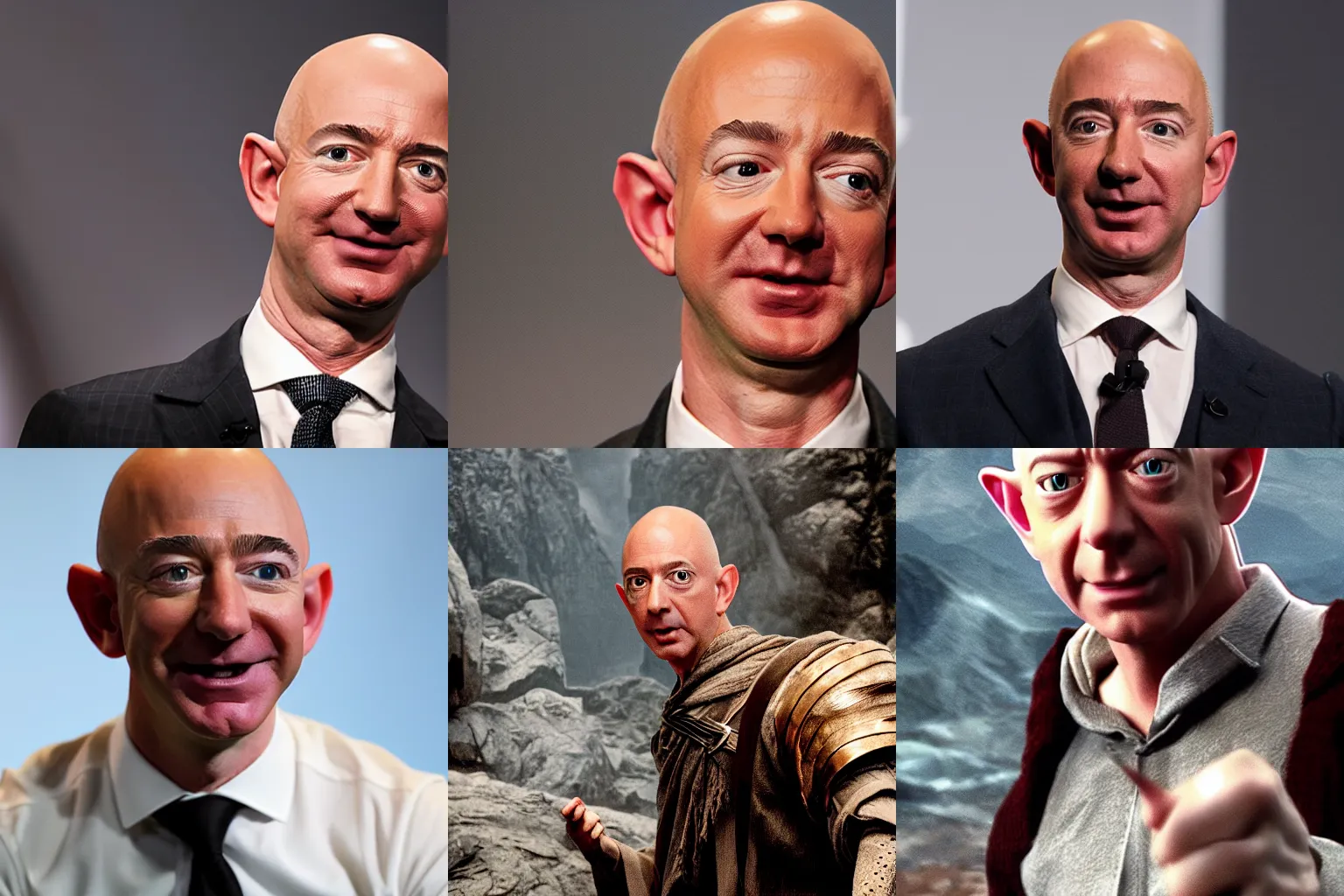 Prompt: photo of Lord of the Rings Gollum jeff bezos