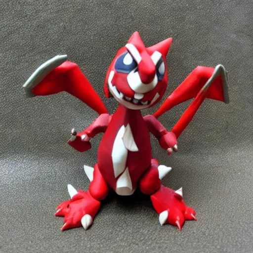 Prompt: a guilmon made out of polymer clay