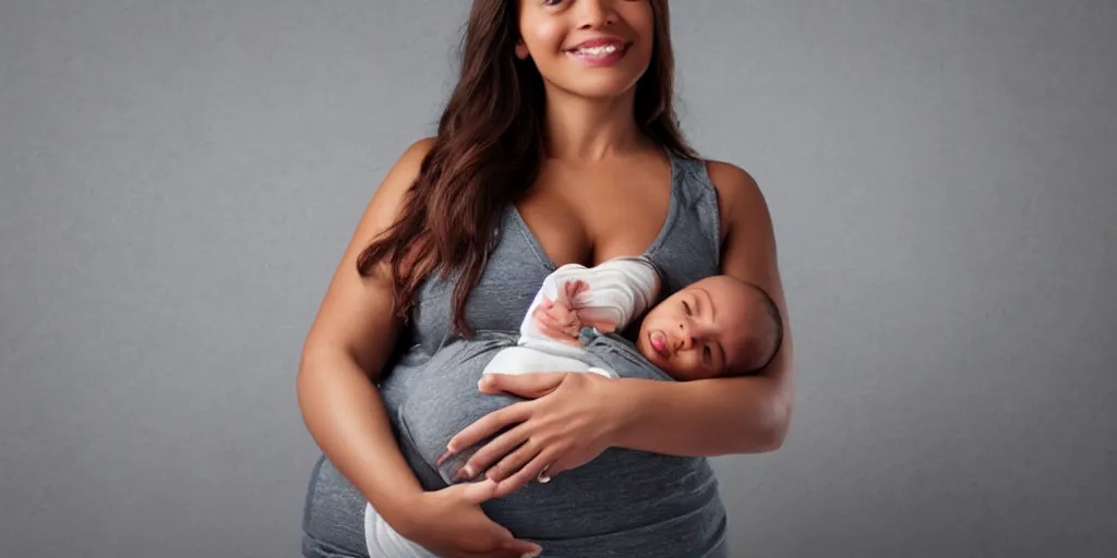 Image similar to a grown woman that has a baby body