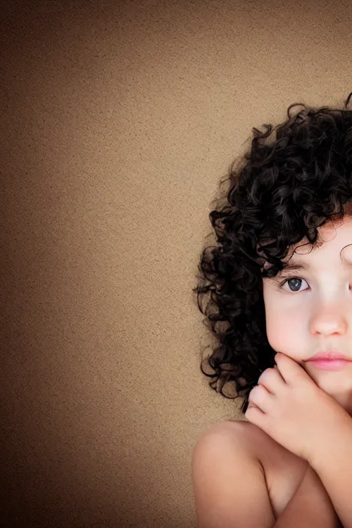 Image similar to beautiful cottagecore of a girl with short black curly hair, round face. Clean background. elegant. highly detailed, sharp, focus, illustration. Photo by Brian Ingram