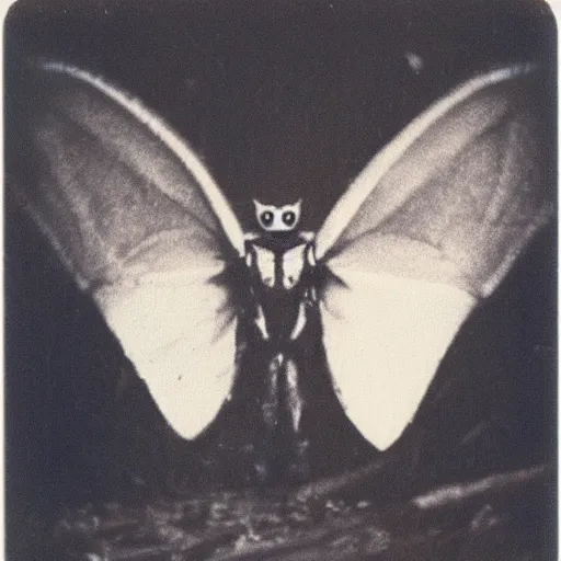 Image similar to real Polaroid photo of Mothman