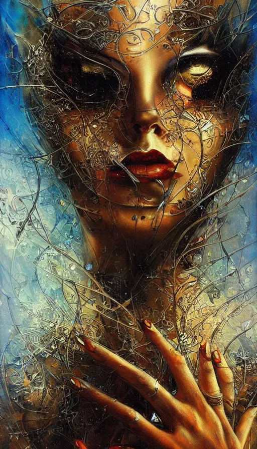 Prompt: techno artwork, by karol bak