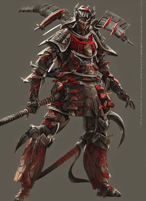 Image similar to Samurai with an insectoid armor, in the style of Sam Guay and Fenghua Zhong and Sam Spratt, character art, trending on artstation