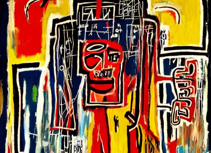 Image similar to beautiful detailed tarot cards painting by jean - michel basquiat