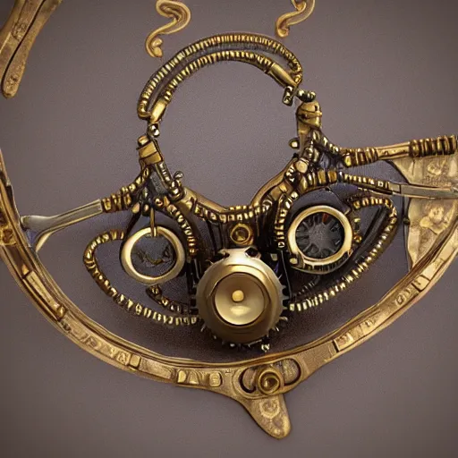 Image similar to steampunk jewellery in polished gold and silver, trending on artstation, octane render