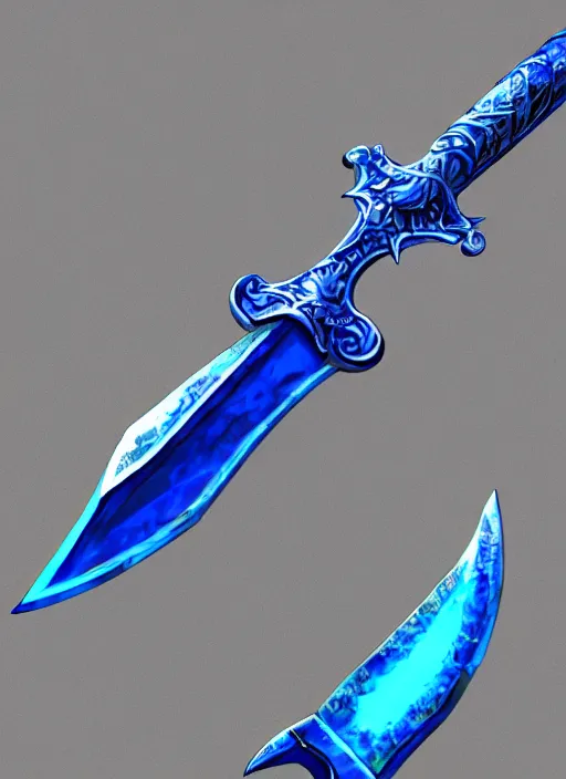 Prompt: blue fantasy sword, intricate, elegant, highly detailed, digital painting, 4k, HDR, concept art, detailed jewelry, smooth, sharp focus