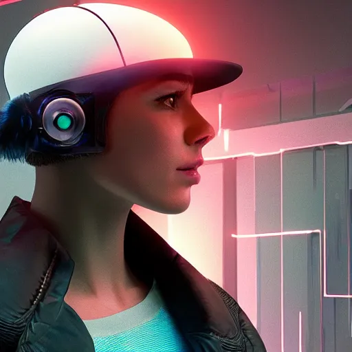 Image similar to a hat from the future, cyberpunk, highly detailed, epic lighting, hyper photorealism, 8 k