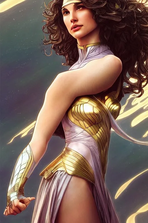Prompt: very very beautiful longshot photo of fluffy Gal Gadot , intricate, elegant, highly detailed, artstation, concept art, smooth, sharp focus, illustration, art by artgerm and moebius and alphonse mucha