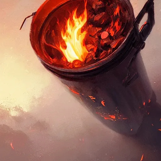 Image similar to a jar full of fire, greg rutkowski