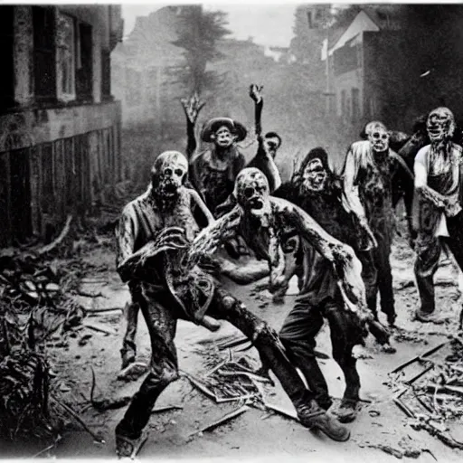 Image similar to “zombie apocalypse, 1900’s photo”