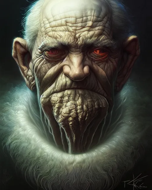 Prompt: a detailed portrait of Diesepunk old man by Tomasz Alen Kopera and Peter Mohrbacher