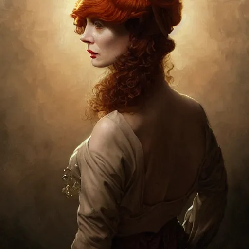 Prompt: christina hendricks in peaky blinders, baroque painting, intricate, elegant, highly detailed, centered, digital painting, artstation, concept art, smooth, sharp focus, illustration, artgerm, tomasz alen kopera, peter mohrbacher, donato giancola, joseph christian leyendecker, wlop, boris vallejo