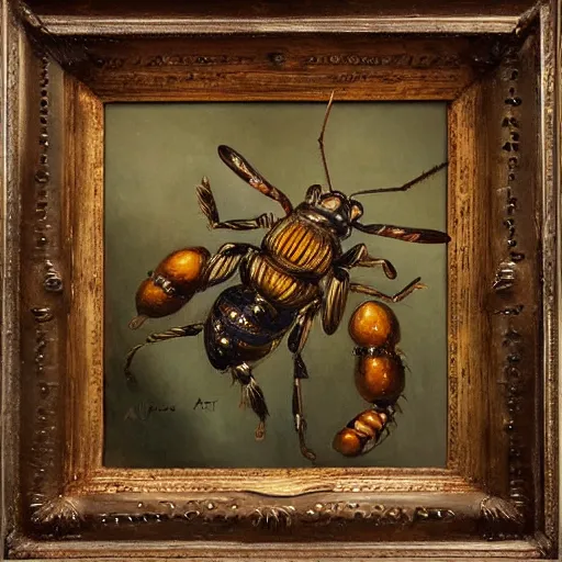 Prompt: a painting of insects by jean - pierre arboleda.